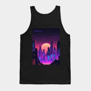 Synthwave City By Night Tank Top